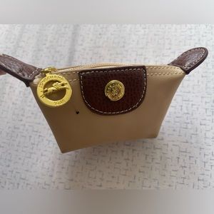 LONGCHAMP Le Pliage Coin Purse Original Cream Nylon